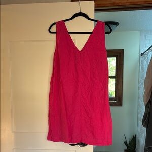 J. Crew Hot Pink Sleeveless linen Dress